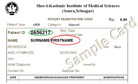 SKIMS Patient Card Sample